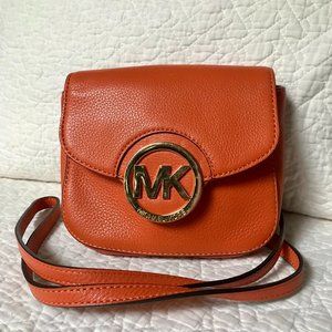 Michael Kors Fulton Small Flap Crossbody in Orange